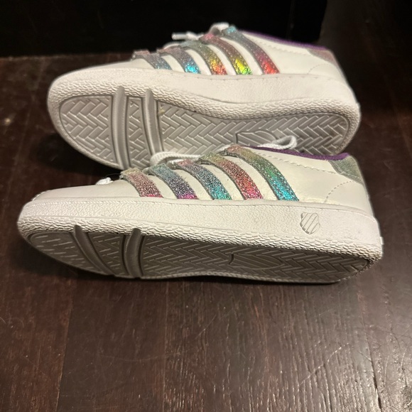 Kids White and Rainbow Sneakers - Picture 2 of 5